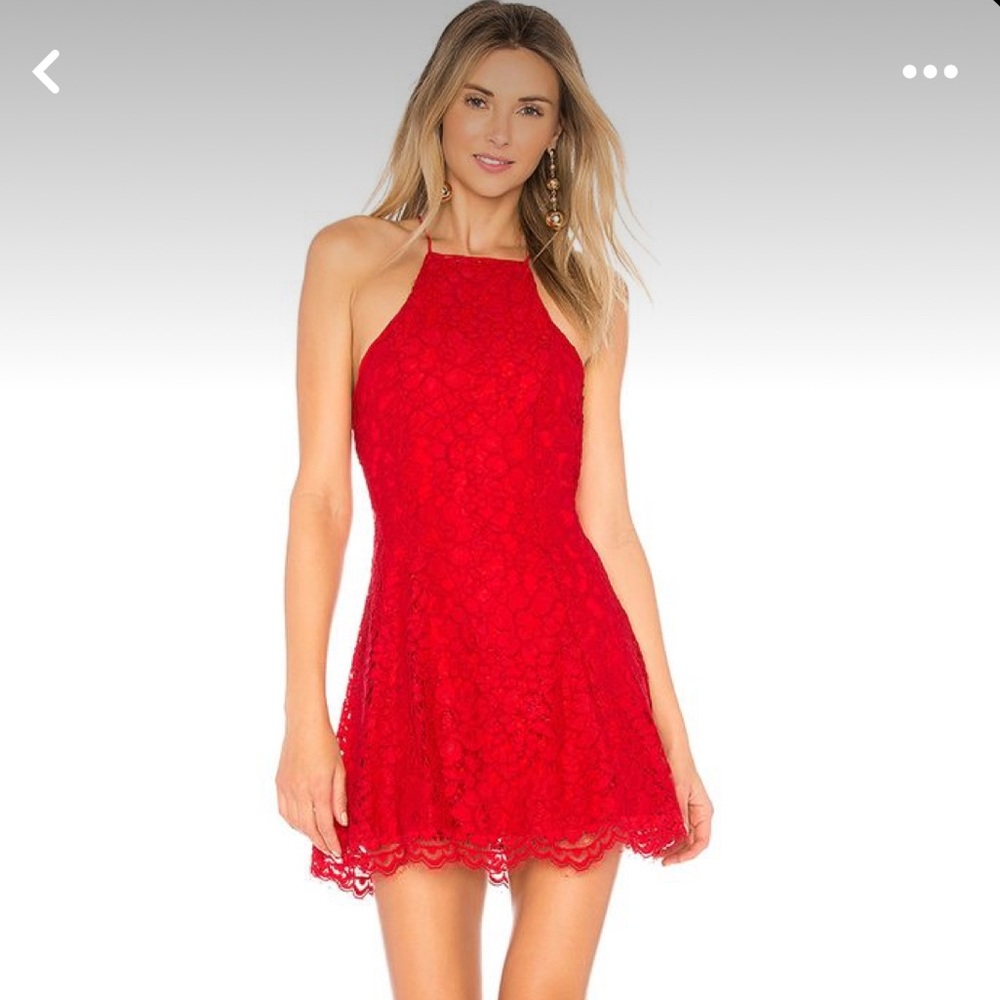 NBD Red Lace Mini Dress Size S